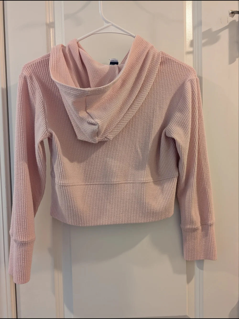 Pink Ribbed Zip Hoodie Jacket